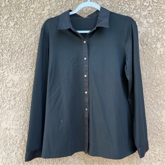 J.‎ McLaughlin Shirt Womens XL Jersey Stretch Blouse Top Lightweight Minimalist - Picture 1 of 10